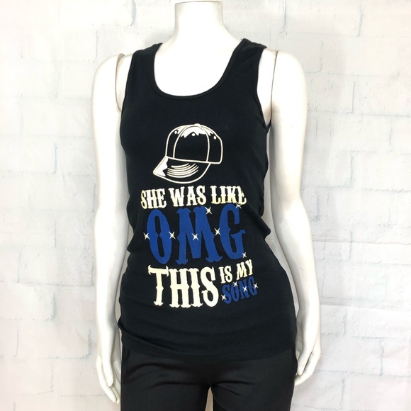 Bella Canvas Tops - Printed Black tank top size S